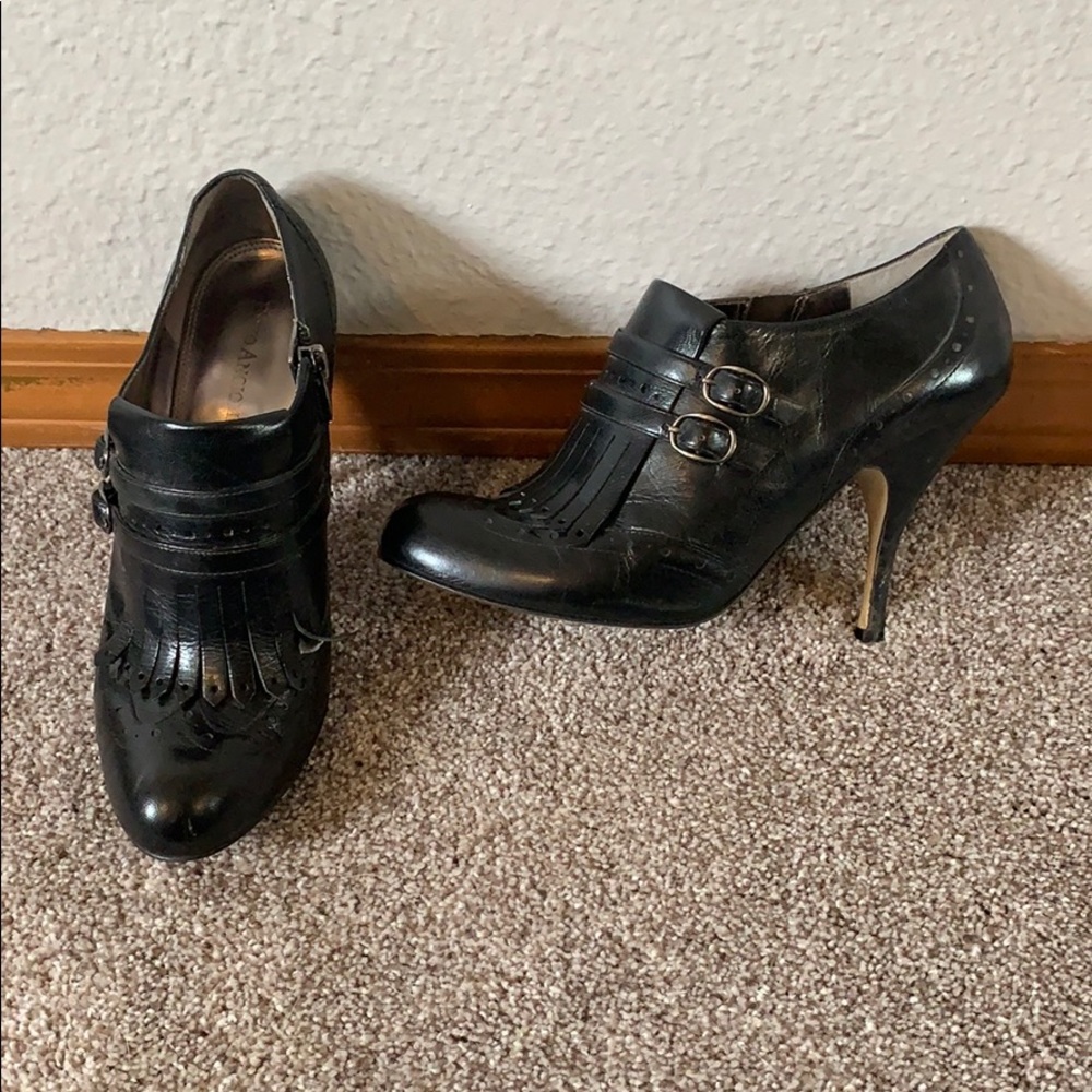 Closed toed black high heels